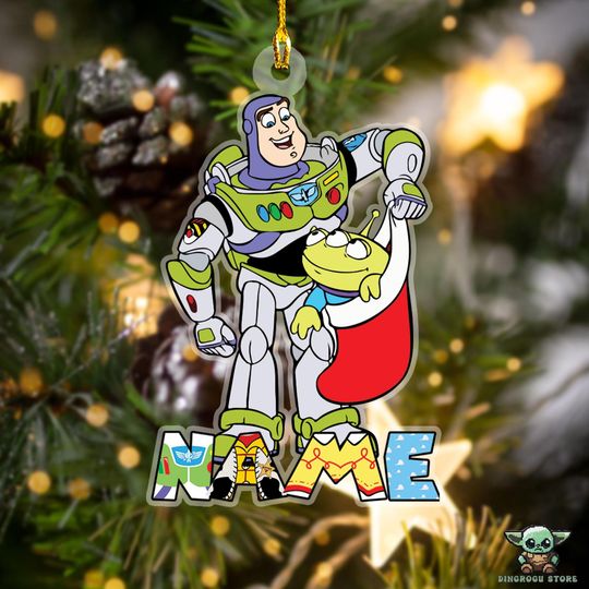 Custom Name Buzz Ornament, Toy Story Ornament, Disney Christmas Ornament, Xmas Ornament Ideas, Winter Ornament Decor,Acrylic Xmas Ornaments