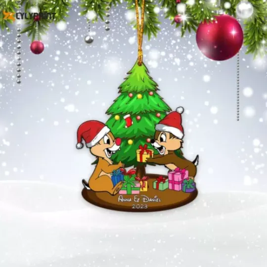 Personalized Chip and Dale Christmas Ornament, Chip and Dale Car Ornament Gift