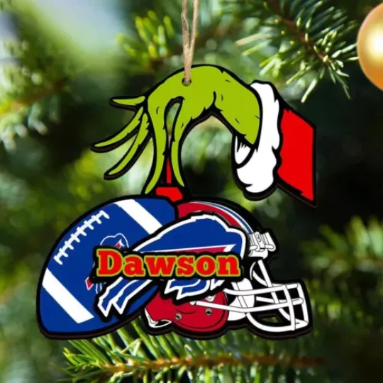 Personalized Buffalo Football Team Bills Christmas Ornament Holiday Gift Decor