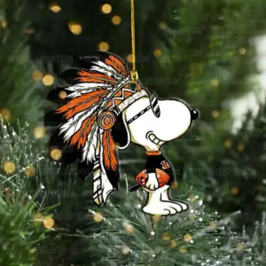 Cincinnati Football Team Bengals Flat Christmas Ornament Fan Xmas Ornament Gift