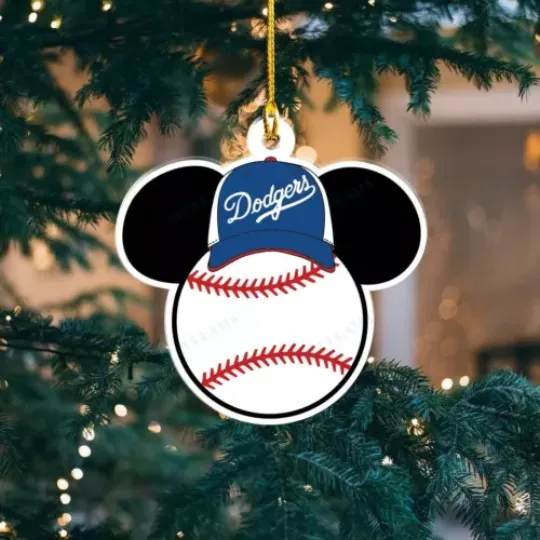 Los Angeles Baseball Team Dodgers Christmas Ornament, Baseball Player  Acrylic Ornament