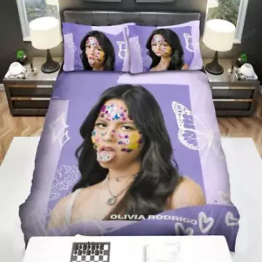Olivia Rodrigo With Face Stickers Bedding Sets