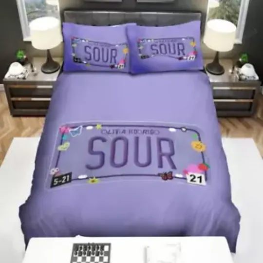 Olivia Rodrigo Sour License Plate Bedding Sets