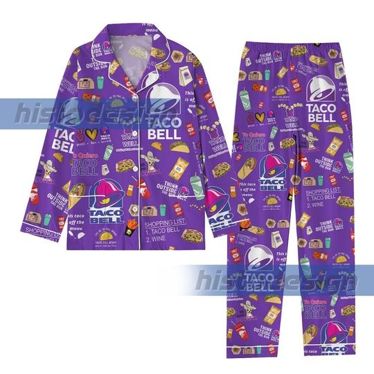 Taco Bell Pajamas Christmas, Taco Bell Womens Pajamas, Taco Bell Pajamas Family, Taco Bell Pajamas Set, Matching Pajamas For Her Him
