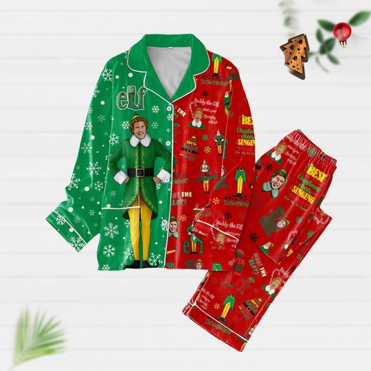 Elf Christmas Pajamas, Buddy Elf Pajamas Set, Christmas Movie Xmas Pajamas, Winter Holiday Pajamas, Pajamas Family, Midnight Shirt