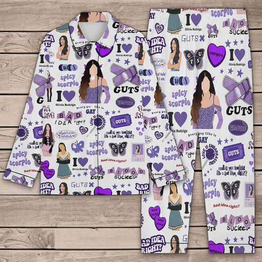 Olivia Rodrigo Guts New Album Pajamas Set, Olivia Rodrigo Women Pajamas, Spicy Scorpio Every Guy I Like Is Gay Pajamas