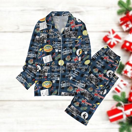 It's A Wonderful Life Christmas Pajamas Set, Christmas Movie Holiday Pajamas, Lasso The Moon Pajamas, Xmas Family Pajamas, Winter Gifts