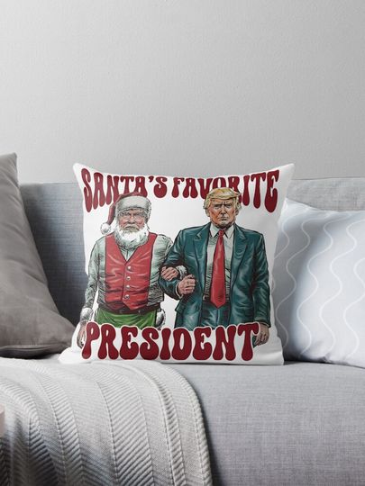Santa's Favorite President - Funny Trump Santa Claus  Pillow