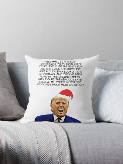 Funny Trump Christmas - Yuge Pillow