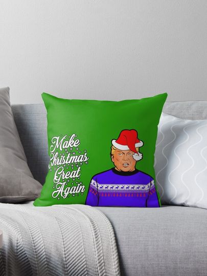 Make Christmas Great again Christmas Card Donald Trump Pillow