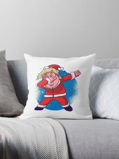 Trump Dabbing Santa, Officially Licensed And Copyrighted Trump Santa Dab, POTUS, President Of The United Sates, Christmas Gift, Trum Christmas, Donald Trump, Trump 2020, Ugly Christmas Sweater Pillow