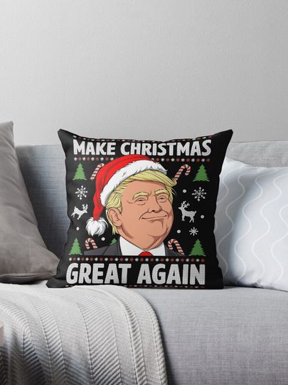 Make Christmas Great Again Trump Ugly Christmas Shirt Boys Pillow