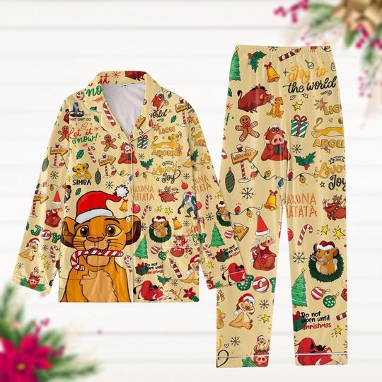 The Lion King Pajamas, Lion King Christmas Pjs, Simba Pajamas, Xmas Party Magic Kingdom Gift, Matching Pajamas Set, Pajamas Family
