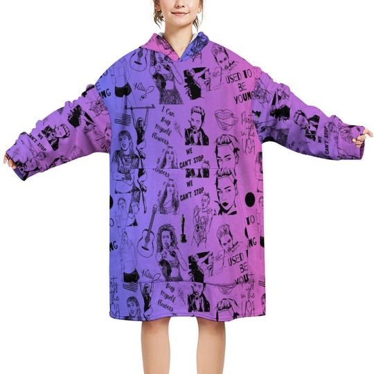 Miley Wearable  Blanket Hoodies, Miley fans, Cyrus design, Christmas gifts, birthday gift