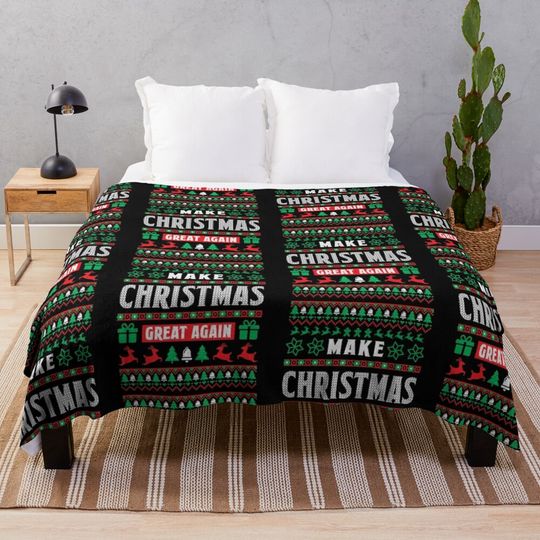 Make Christmas Great Again Throw Blanket