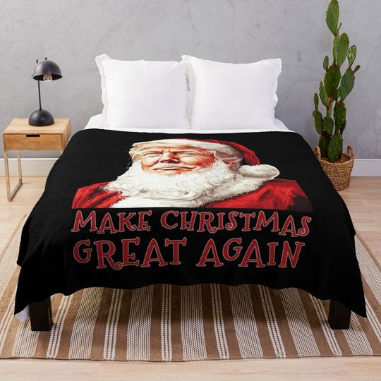 Make Christmas Great Again - Donald Trump Santa Claus Throw Blanket