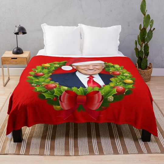 Christmas Trump Make Christmas Great Again Funny Christmas card gifts HD HIGH QUALITY ONLINE STORE Throw Blanket