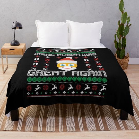 Make Christmas Great Again Ugly Sweater / this is my christmas pajama Throw Blanket