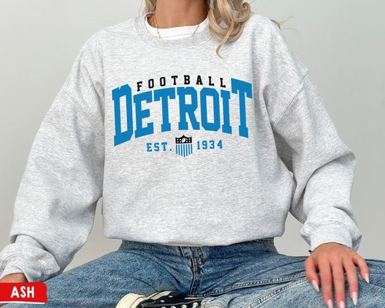 Detroit Football Crewneck Sweatshirt / T-Shirt, Lions Sweatshirt, Detroit Football Game Day, Lions Gift, Sunday Football