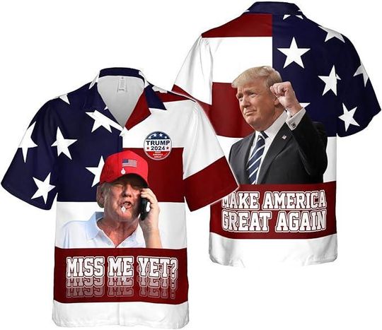 Discover No More Bullsh*t Trump Make Great Again Hawaiian Shirt,Merica Trump Hawaiian Shirt, Tropical President Trump Hawaiian Shirt,Patriotic Hawaii