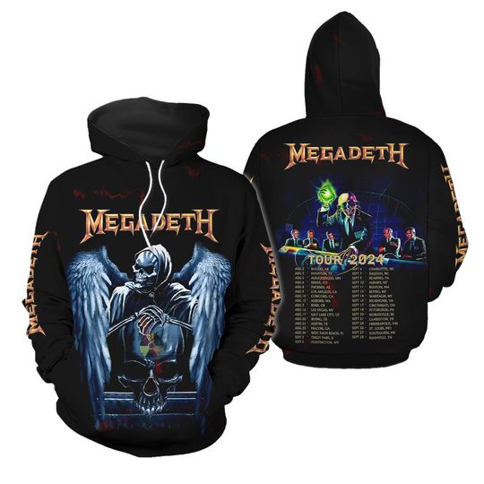 Megadeth Tour 2024 All Over Print 3D Hoodie