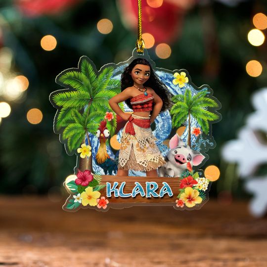 Personalized Moana Christmas Ornament, Disney Princess Moana Ornament, Christmas Ornament, Disney Christmas Ornament, Acrylic Ornament