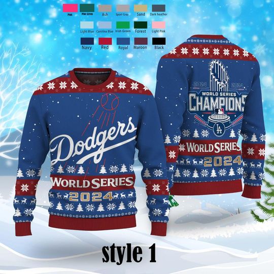 Los Angeles Dodgers World Series Ugly Sweater, LA Dodgers World Series 2024  Ugly Sweater Shirt, Dodgers Sweater, World Series Ugly Sweater