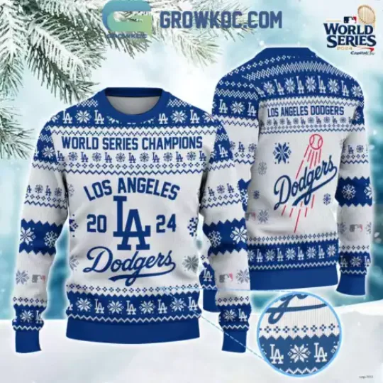 SALE! Dodgers 2024 Champions Christmas Ugly Sweater, Lightweight, Christmas Gift