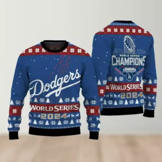 Dodgers World Series 2024 Ugly Christmas Sweater