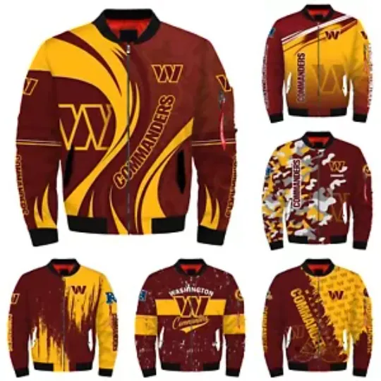 Washington Commanders Mens Bomber Jacket