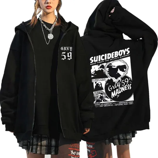 Vintage Suicideboy Double Sided Zipper Hoodie | Unisex Zip Up Jacket