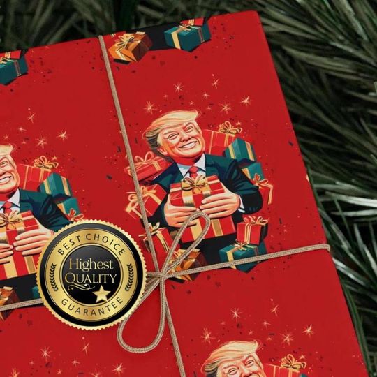 Trump Christmas Wrapping Paper | Make Christmas Great Again Wrapping Paper | Funny Christmas Gift Paper | MAGA Gift Wrap | Republican Gift