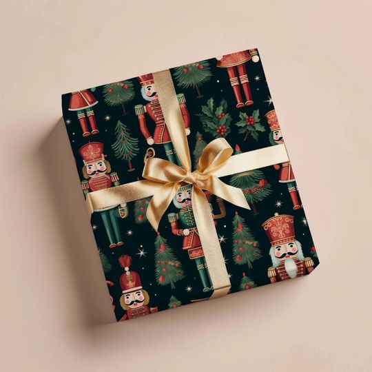 Christmas Wrapping Paper Christmas Gift Wrapping Paper Christmas Gift Wrap Nutcracker Christmas Holiday Wrapping Paper Roll Gift Wrap Paper