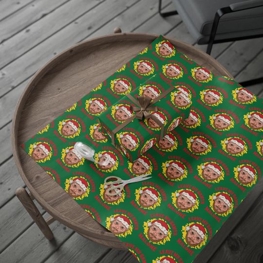 Leave My Santa Malone Wrapping Paper | Funny Posty Parody Christmas Wrap | Hilarious Holiday Gift Wrap | Unique White Elephant Gift Wrap