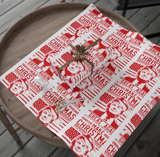 Make Christmas Great Again Gift Wrap | Trump Christmas Gift Wrapping Paper | Wrapping Paper | Gift Wrap | Christmas Gift Wrap| Xmas Wrapping