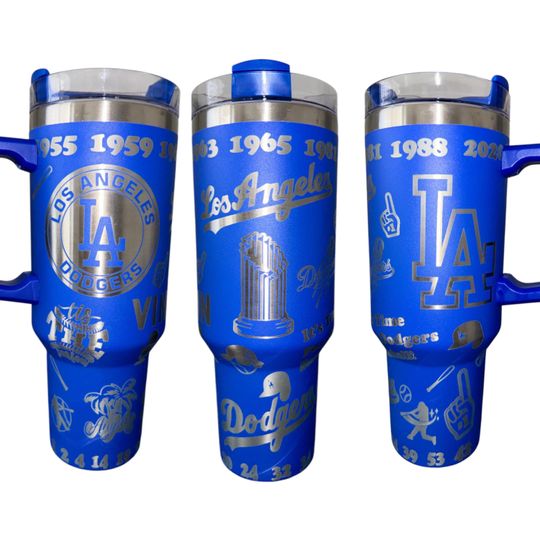 LA Dodgers  40oz Laser Engraved 40 oz Tumbler with Handle