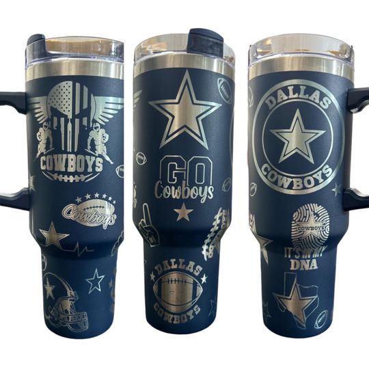 Dallas Cowboys football team Engraved 40 oz Tumbler with Handle