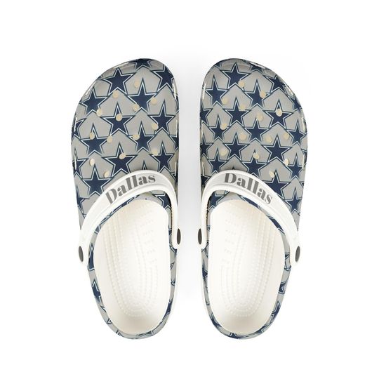 Dallas Football Themed Clogs, Dallas Football shoes, Cowboys fan shoes, unisex shoes