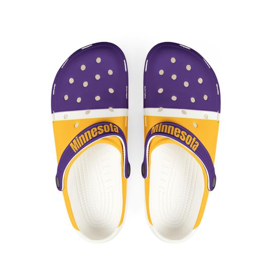 Minnesota Football Themed Clogs, vikings shoes, game day shoes, unisex shoes