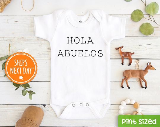 Hola Abuelitos Onesie - Spanish Pregnancy Announcement Onesie - Grandparents Announcement Onesie - Futuros Abuelos