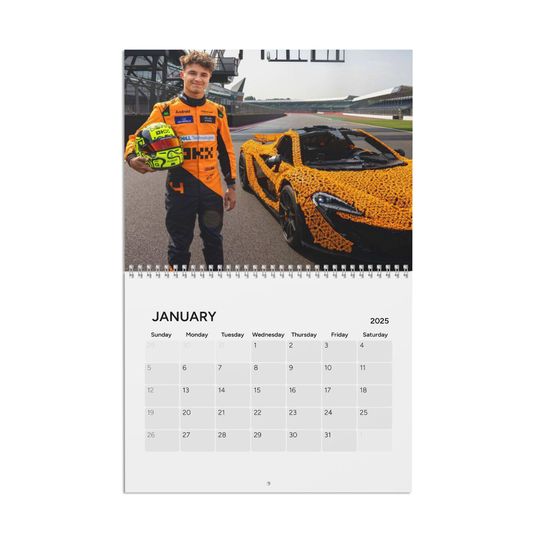 Lando Norris 2025 Calendar | Photo Wall Calendar 2025 | Lando Norris Gift | Gift For Daughter | Secret Santa Gift | Christmas Gift Exchange