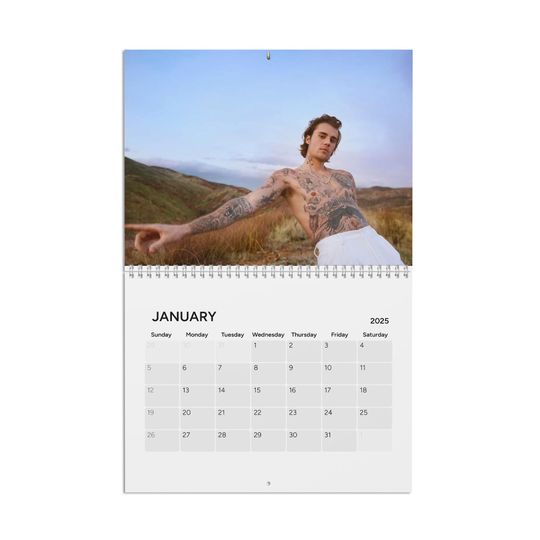 Bieber 2025 Calendar | Photo Wall Calendar 2025 | Bieber Fan Gift | Gift For Daughter | Secret Santa Gift | Christmas Gift Exchange