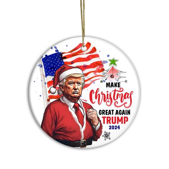 Donald Trump 2024 Christmas Ornament | Make Christmas Great Again 2024, MAGA Decor, Holiday Spirit With A Touch Of MAGA, American Chrismas