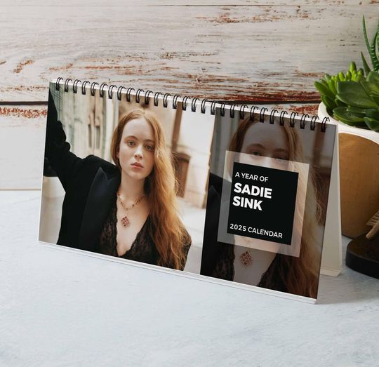 Sadie Sink Desk Calendar 2025 | Celebrity 2025 Calendar | Stranger Things Movie | Sadie Sink Actor Fan | Best Gift For Christmas, New Year
