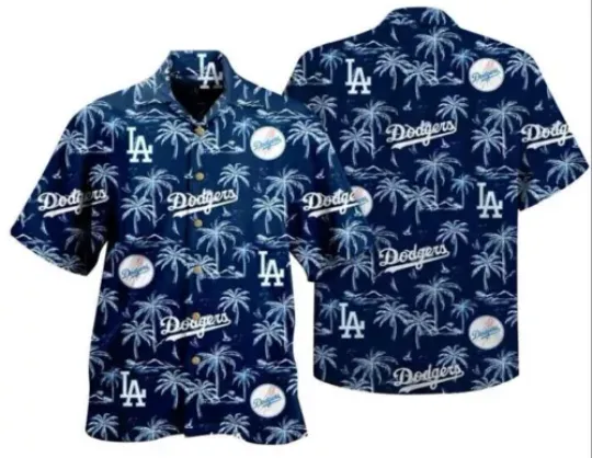 LA dodgers Hawaiian Shirt, summer aloha hawaii shirt