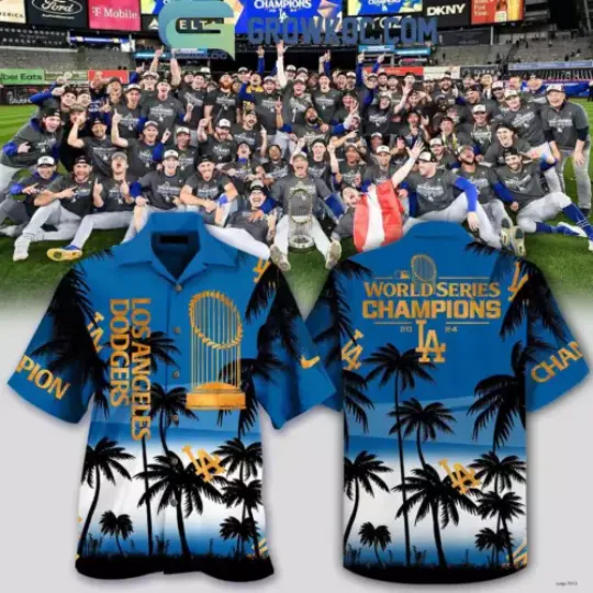 SALE! Dodgers 2024 Champions Hawaiian Shirt, Aloha Beach Shirt Christmas Gift