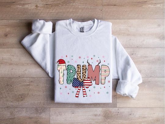 Trump Christmas Sweatshirt, Humorous Christmas Sweater, Christmas Gift, Holiday Sweater, Make Christmas Great Again, Funny Santa Trump Shirt