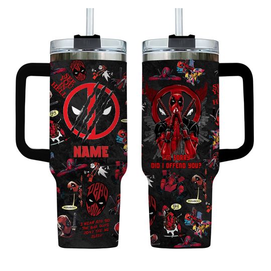 Custom Deadpool Tumbler 40oz, Funny Deadpool Insulated Tumbler, Deadpool Movie Tumbler Cup, Superhero Insulated Tumbler, Deadpool Gifts