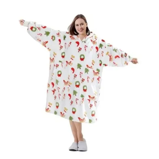 Festival Blanket Hoodie for Adults - Extra Long Wearable Christmas Garland