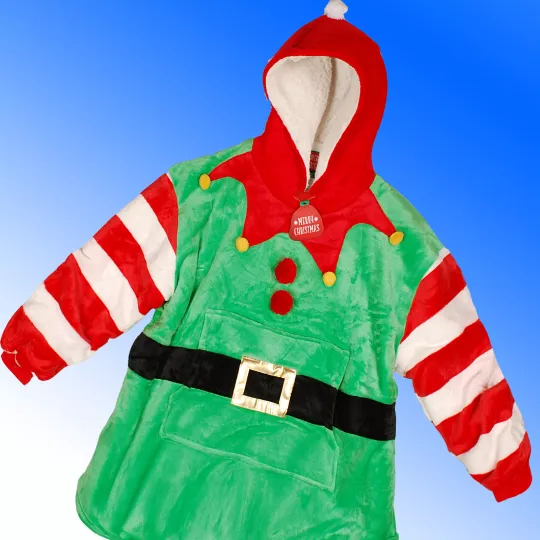 Discover Hoodie Blanket Oversized Adults Kids Heavy Sherpa Fleece Elf Family Hooded Robe